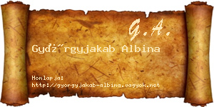 Györgyjakab Albina névjegykártya